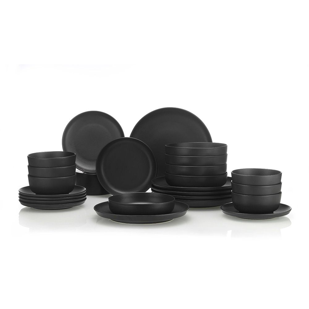 Dinner set Crouton 24 pcs. matte black