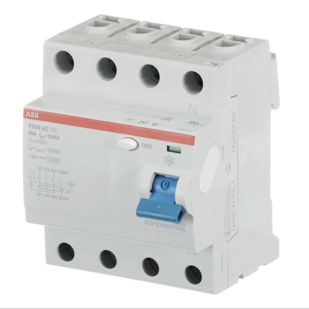 ABB Residual current device for industrial use F204 AC-63/0.03 4P 63A 30mA