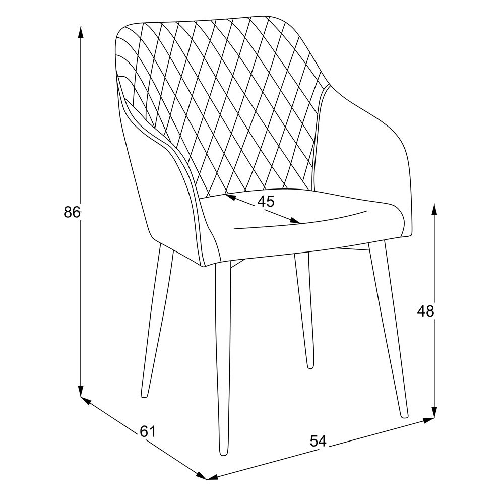 Chair Rarra 59x63x85cm Milo 16/grey