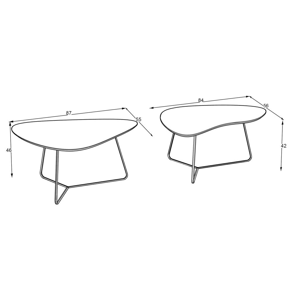 Помощни маси 2бр. Tussey 125x80x75 Marmo Super Matt/Yosun