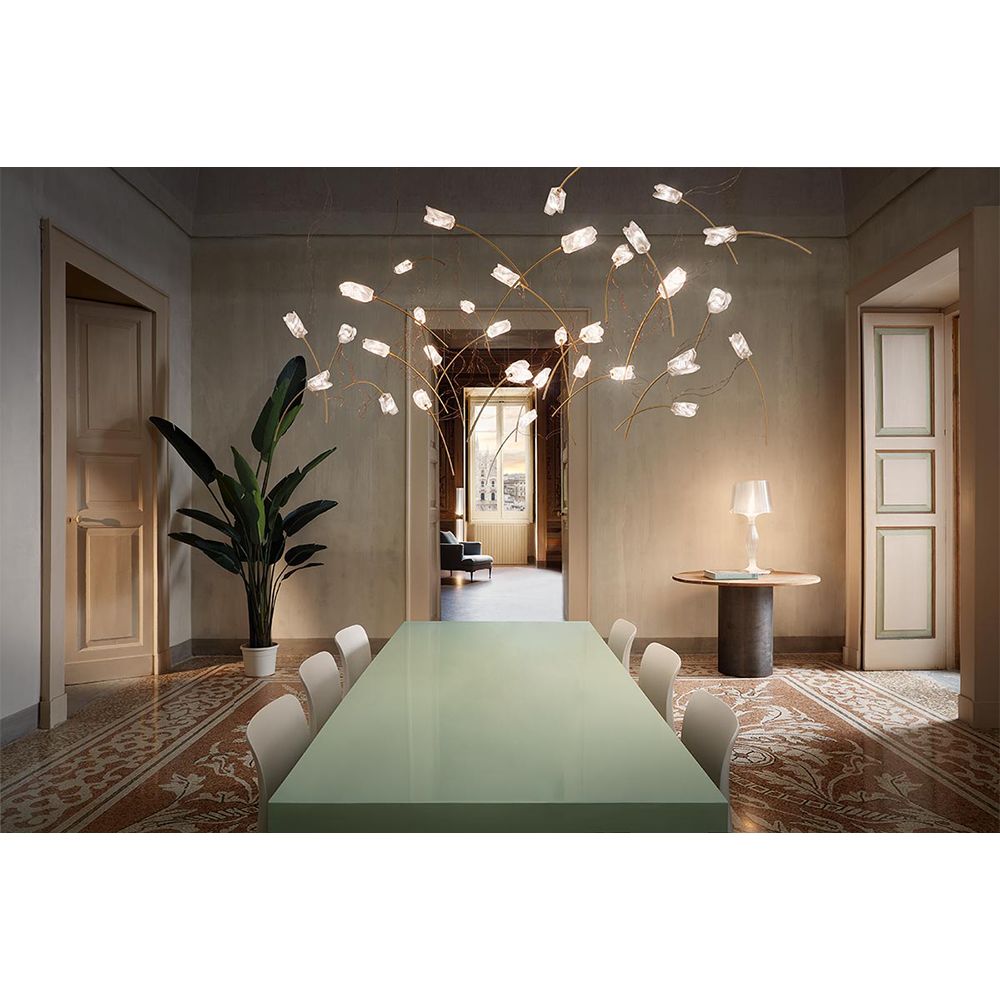 Pendant TULIP 14X3,2W LED 3000K transparent/brass