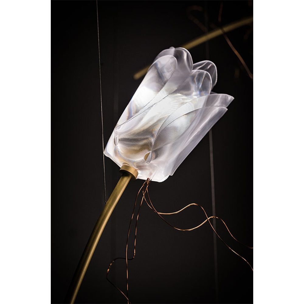 Pendant TULIP 14X3,2W LED 3000K transparent/brass