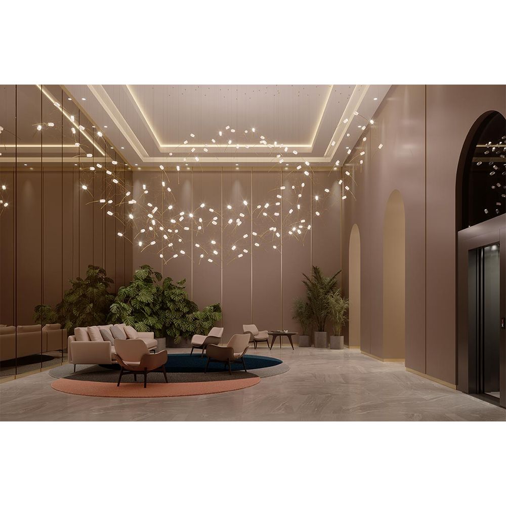Pendant TULIP 14X3,2W LED 3000K transparent/brass