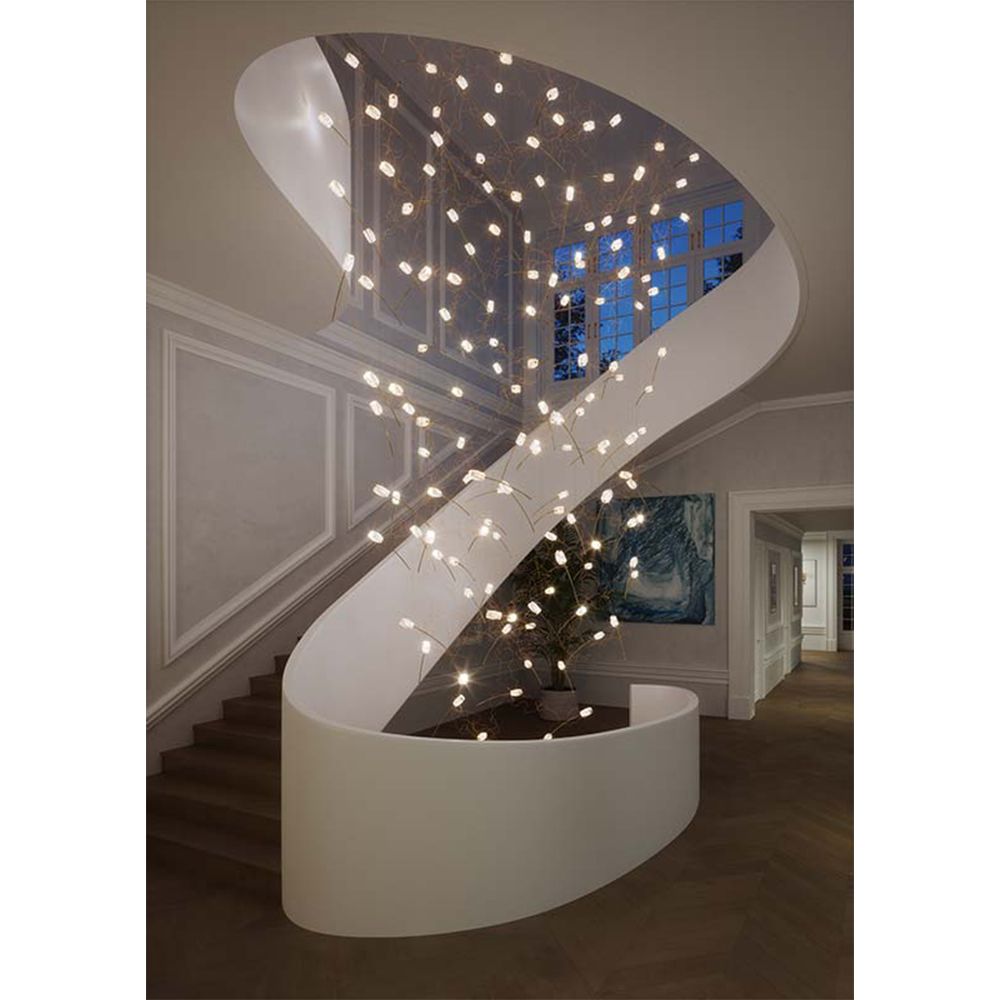 Pendant TULIP 14X3,2W LED 3000K transparent/brass