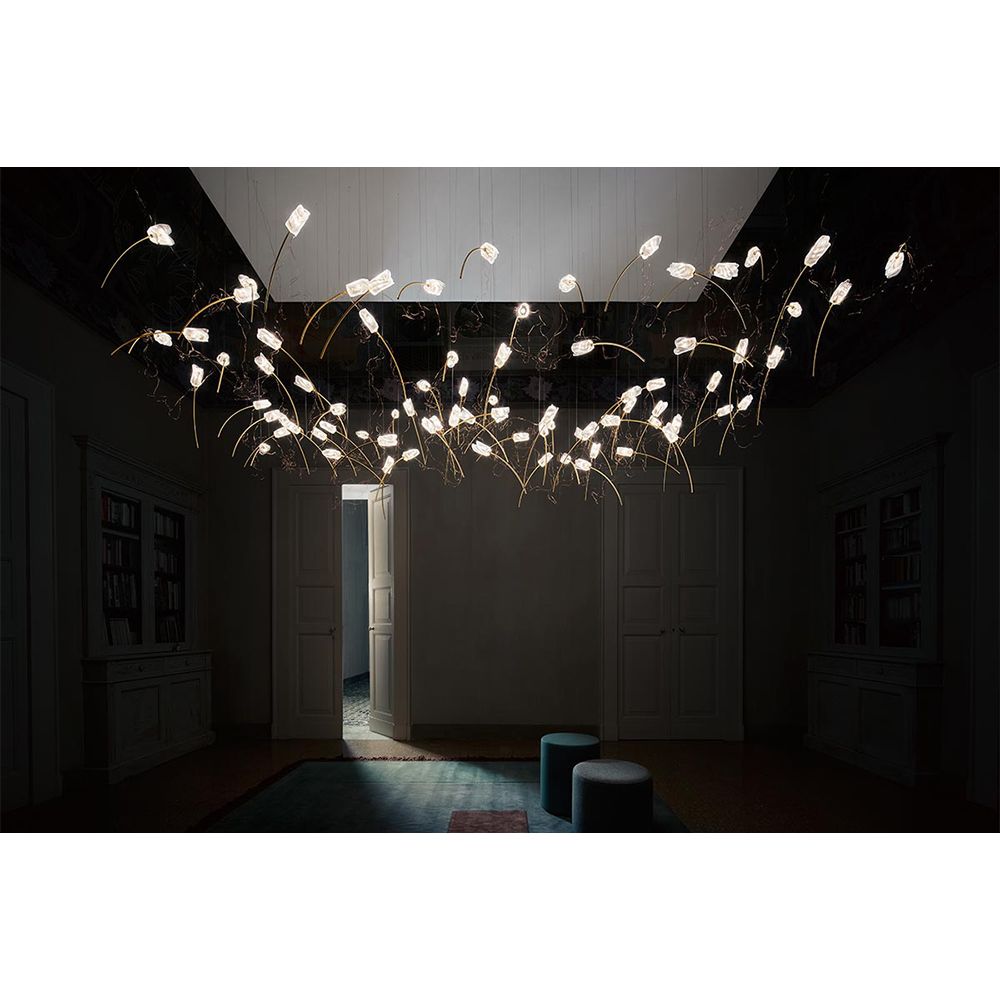Pendant TULIP 14X3,2W LED 3000K transparent/brass