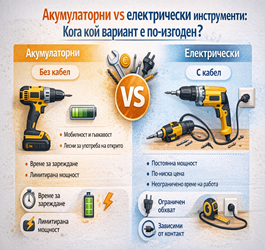 Акумулаторни vs електрически инструменти: Кога кой вариант е по-изгоден?