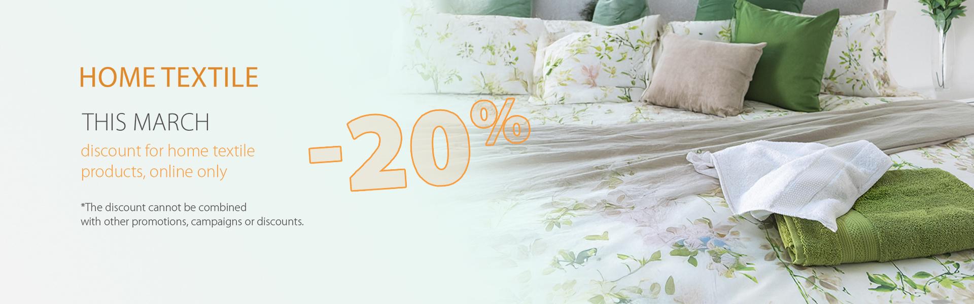 home textile banner -20% discount